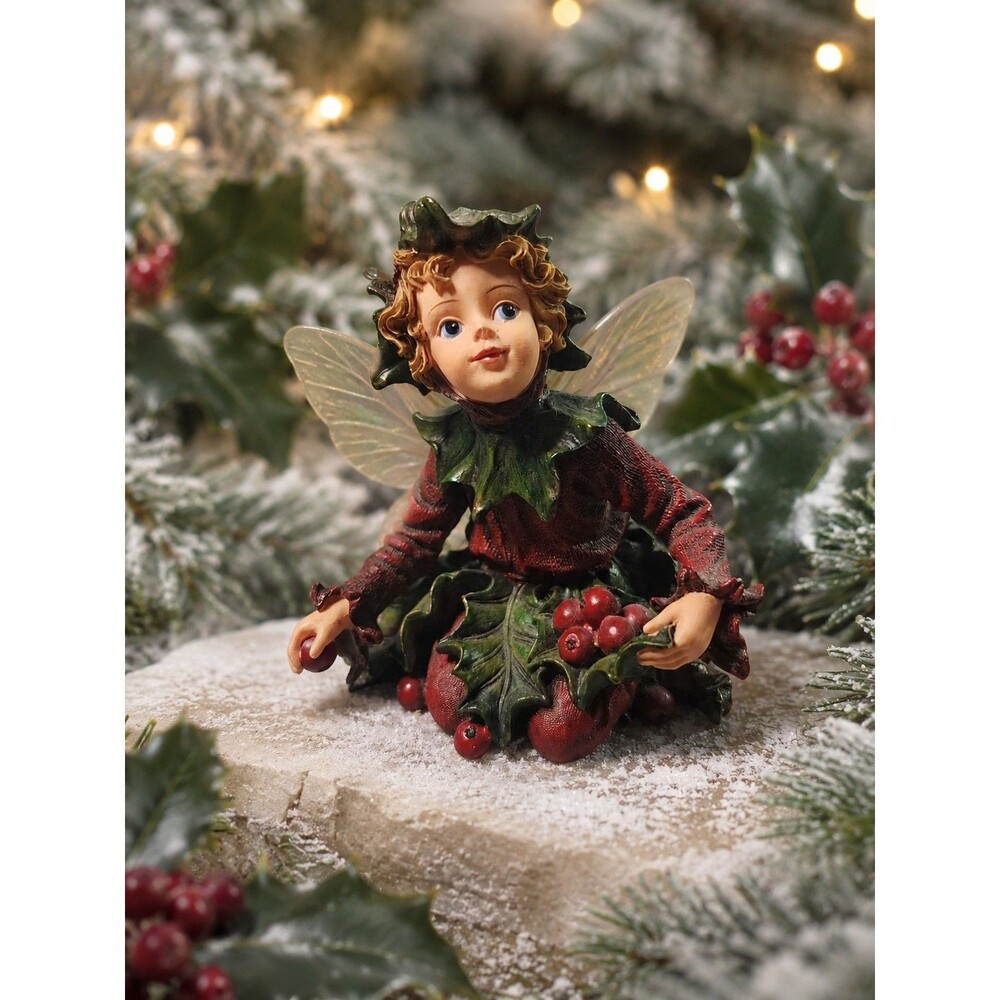2001 Boyds Faerie Wee Folkstones Figurine #36014(1E/3937) Holly Faerieberry